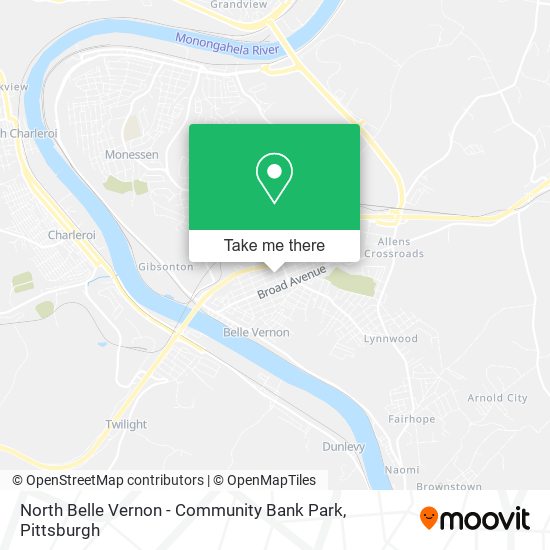 Mapa de North Belle Vernon - Community Bank Park
