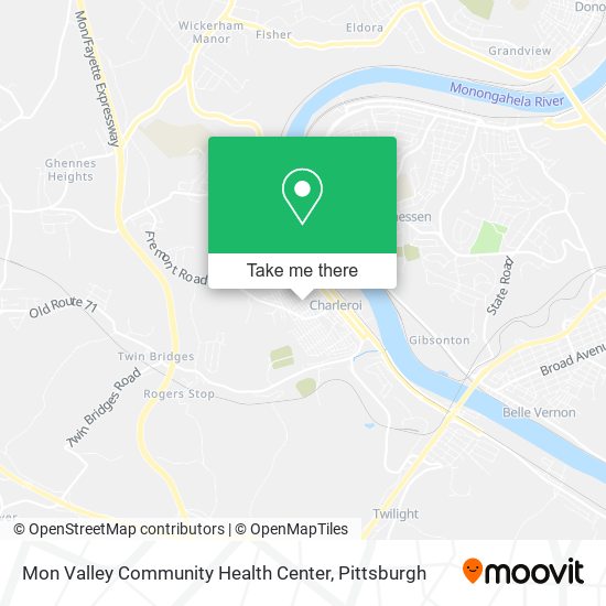 Mon Valley Community Health Center map