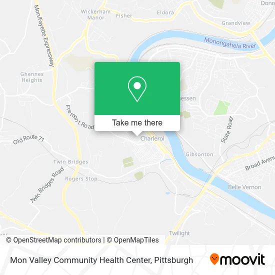 Mon Valley Community Health Center map