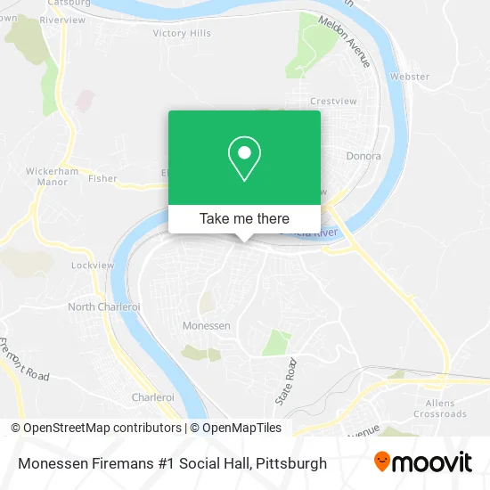 Mapa de Monessen Firemans #1 Social Hall