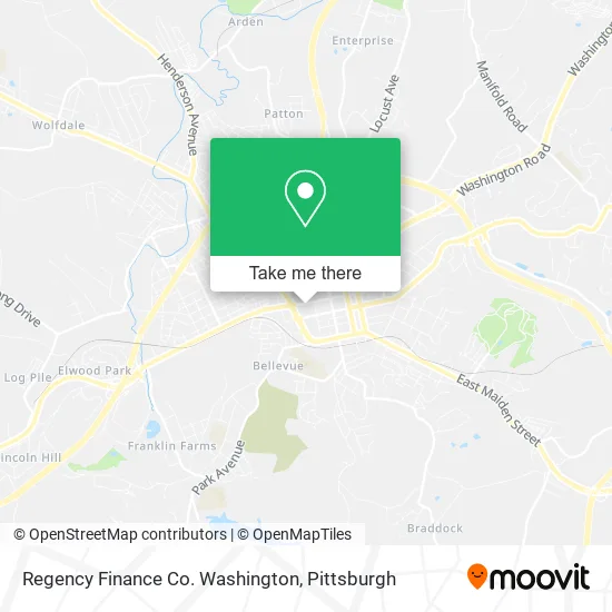 Regency Finance Co. Washington map
