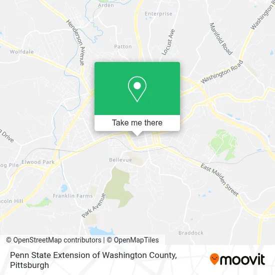 Penn State Extension of Washington County map