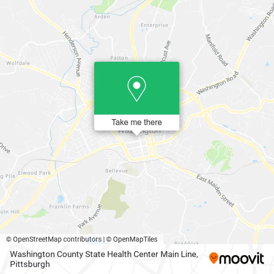 Washington County State Health Center Main Line map