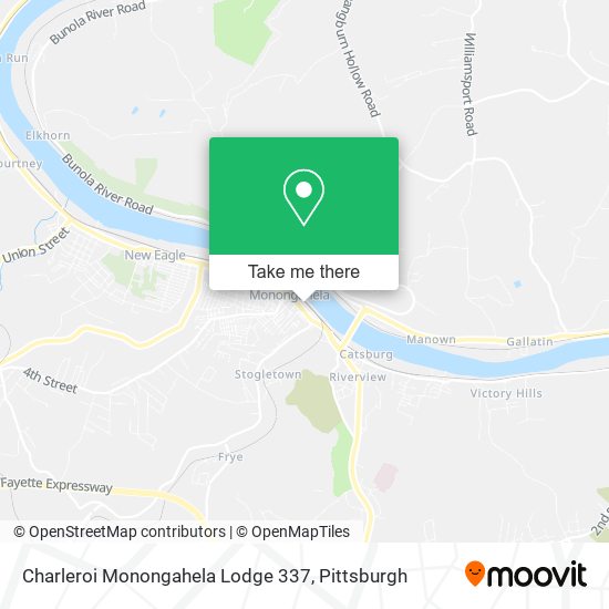 Charleroi Monongahela Lodge 337 map