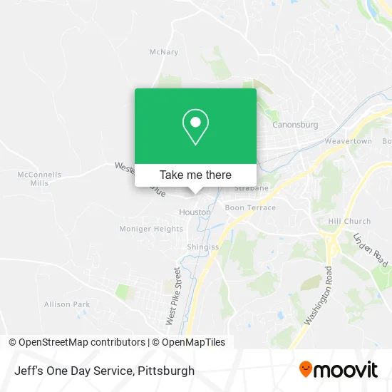 Jeff's One Day Service map