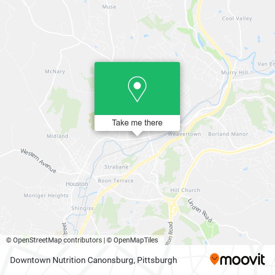 Downtown Nutrition Canonsburg map