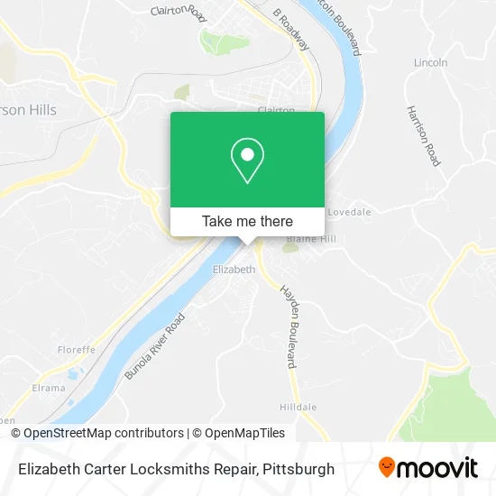 Elizabeth Carter Locksmiths Repair map