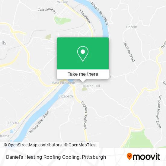 Daniel's Heating Roofing Cooling map