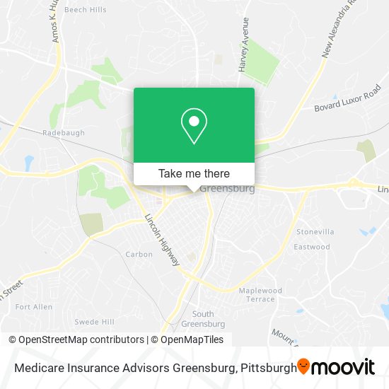 Mapa de Medicare Insurance Advisors Greensburg