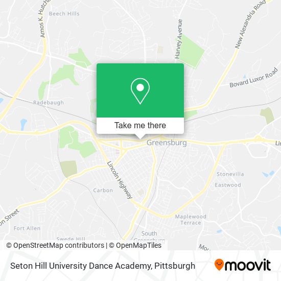 Mapa de Seton Hill University Dance Academy