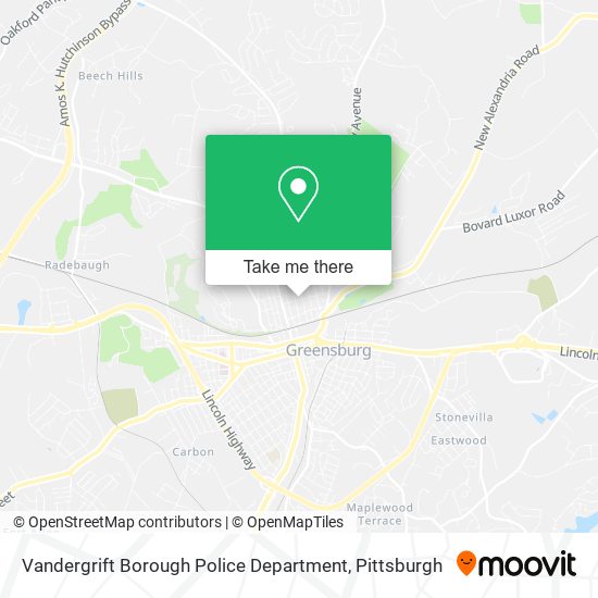 Vandergrift Borough Police Department map