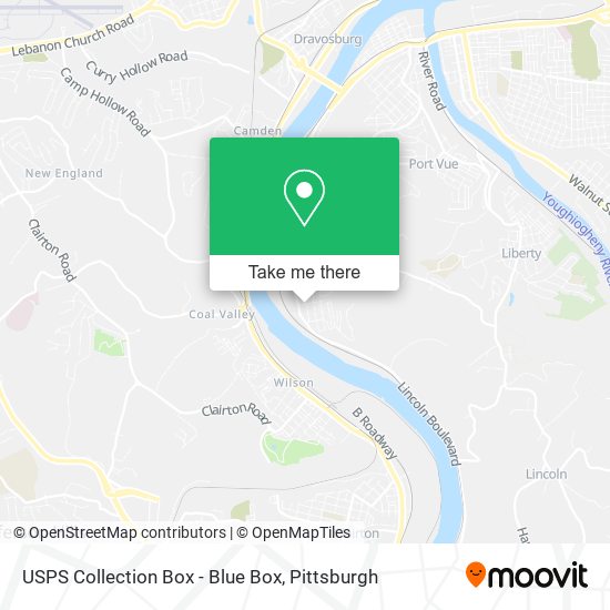 USPS Collection Box - Blue Box map