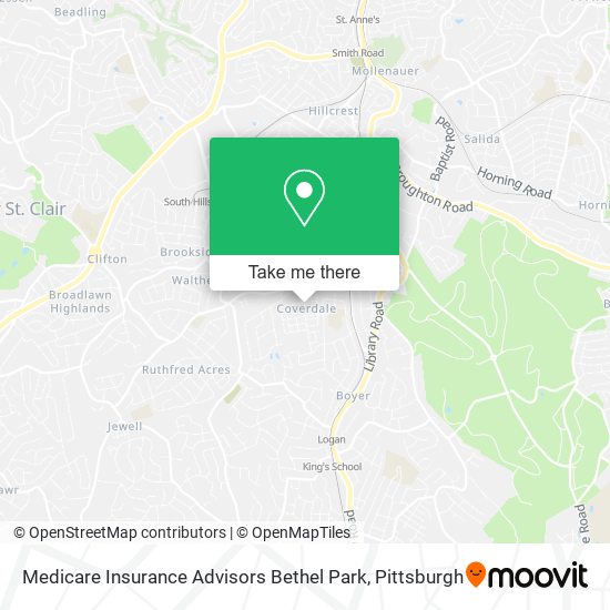 Mapa de Medicare Insurance Advisors Bethel Park