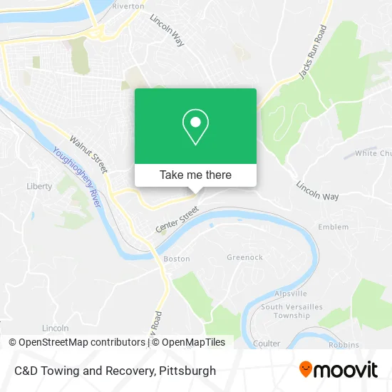 C&D Towing and Recovery map