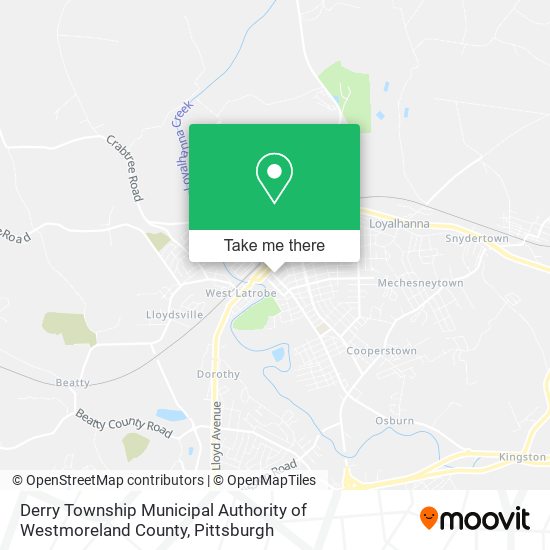 Derry Township Municipal Authority of Westmoreland County map