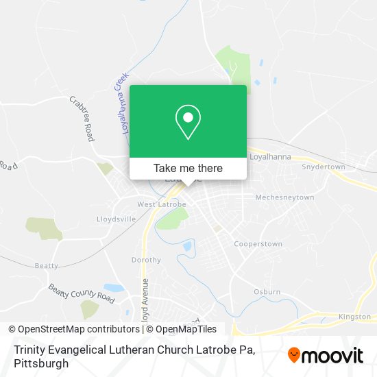 Trinity Evangelical Lutheran Church Latrobe Pa map
