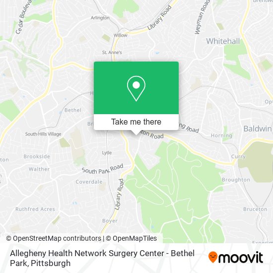 Allegheny Health Network Surgery Center - Bethel Park map