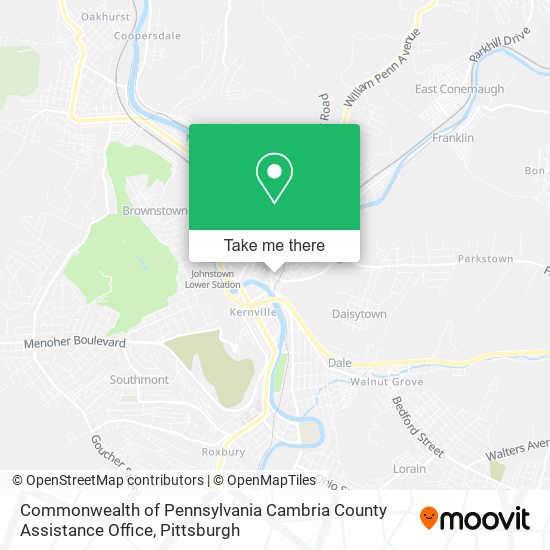 Commonwealth of Pennsylvania Cambria County Assistance Office map