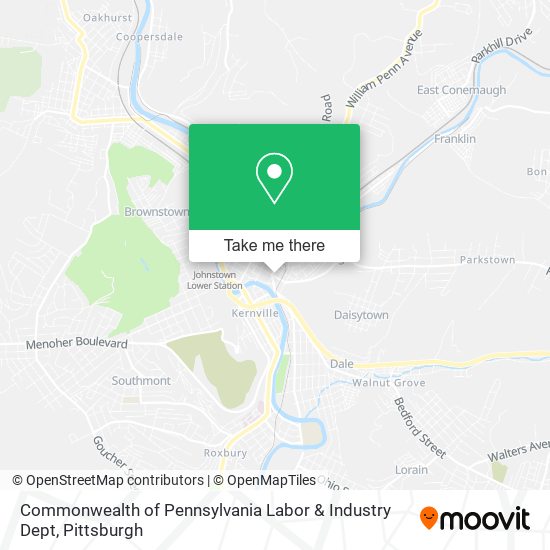 Mapa de Commonwealth of Pennsylvania Labor & Industry Dept