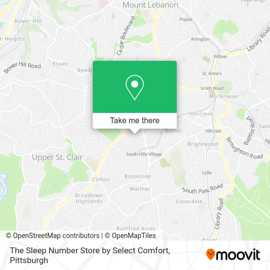 The Sleep Number Store by Select Comfort map