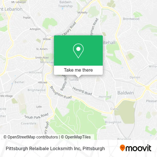 Pittsburgh Relaibale Locksmith Inc map