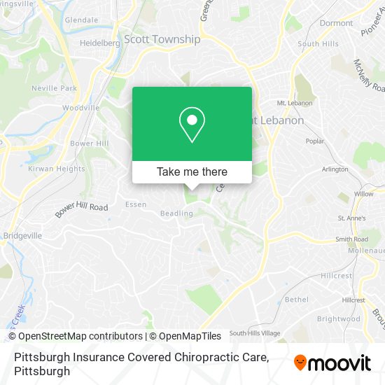 Pittsburgh Insurance Covered Chiropractic Care map