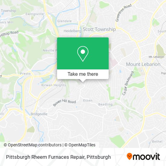 Pittsburgh Rheem Furnaces Repair map
