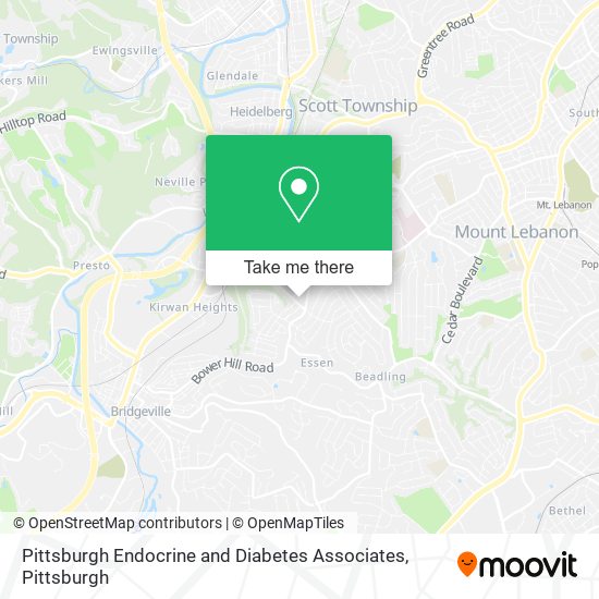 Mapa de Pittsburgh Endocrine and Diabetes Associates