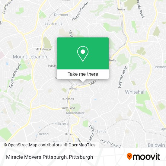 Mapa de Miracle Movers Pittsburgh