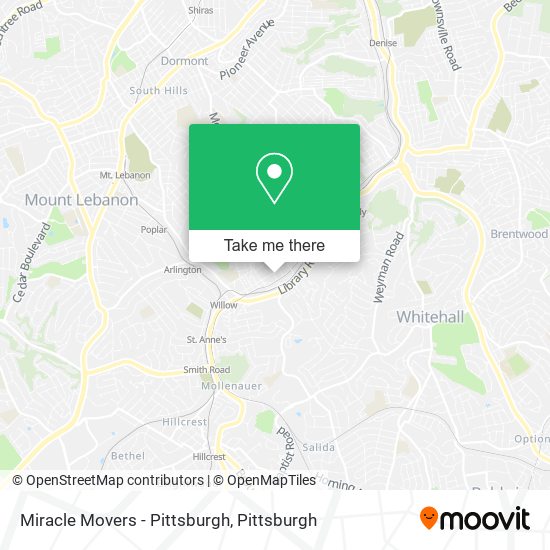 Mapa de Miracle Movers - Pittsburgh
