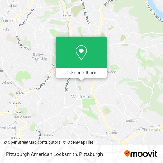 Pittsburgh American Locksmith map