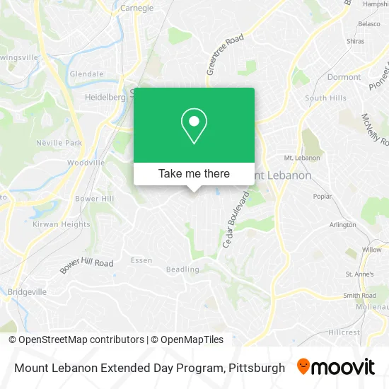 Mount Lebanon Extended Day Program map