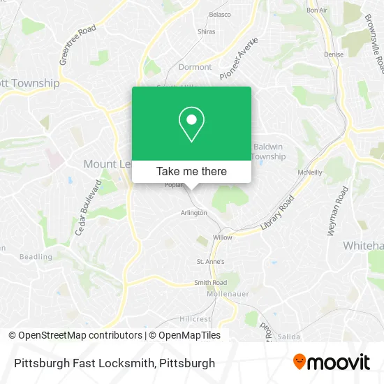 Pittsburgh Fast Locksmith map