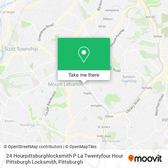 24 Hourpittsburghlocksmith P La Twentyfour Hour Pittsburgh Locksmith map