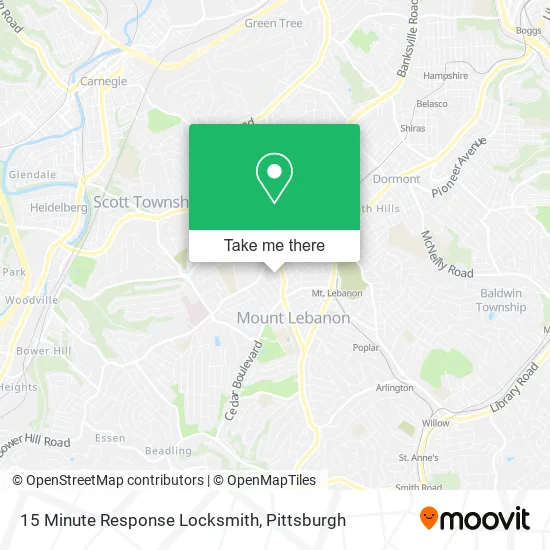 15 Minute Response Locksmith map