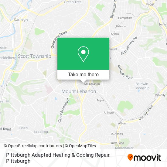 Pittsburgh Adapted Heating & Cooling Repair map