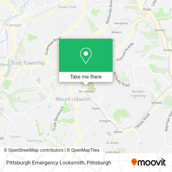 Pittsburgh Emergency Locksmith map