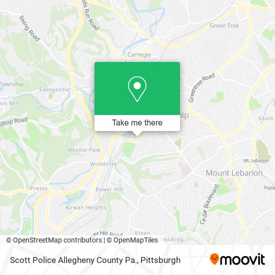 Scott Police Allegheny County Pa. map