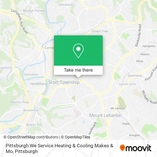 Pittsburgh We Service Heating & Cooling Makes & Mo map