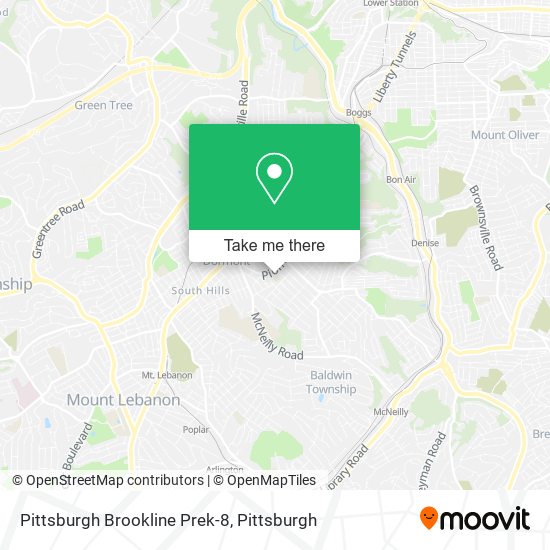 Mapa de Pittsburgh Brookline Prek-8
