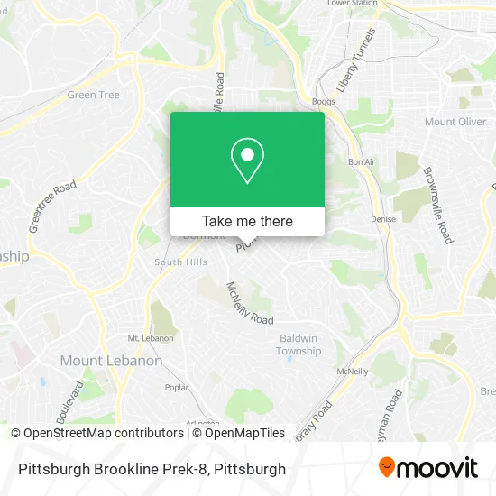 Pittsburgh Brookline Prek-8 map