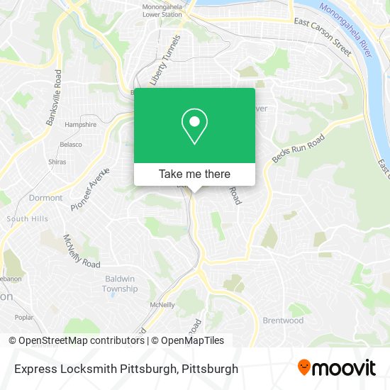 Mapa de Express Locksmith Pittsburgh