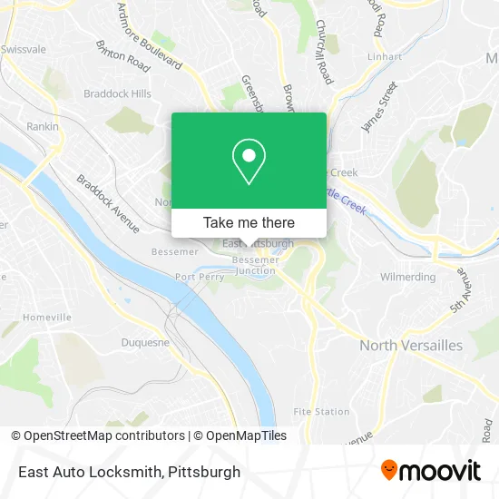 East Auto Locksmith map