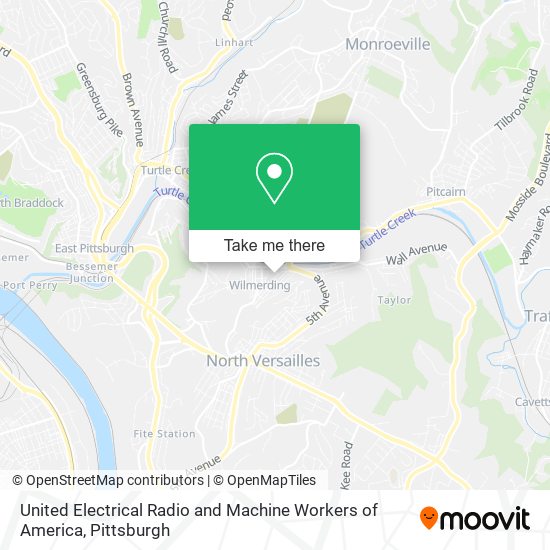 United Electrical Radio and Machine Workers of America map