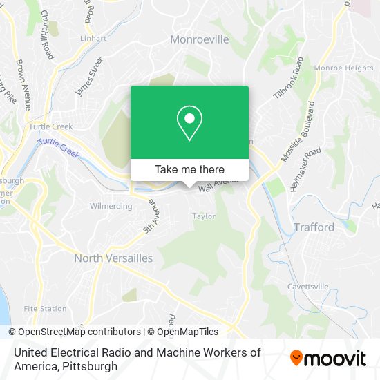 United Electrical Radio and Machine Workers of America map