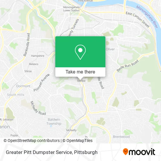 Mapa de Greater Pitt Dumpster Service