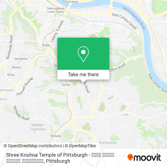Shree Krishna Temple of Pittsburgh - श्री कृष्ण मन्दिर पिट्सबर्ग map