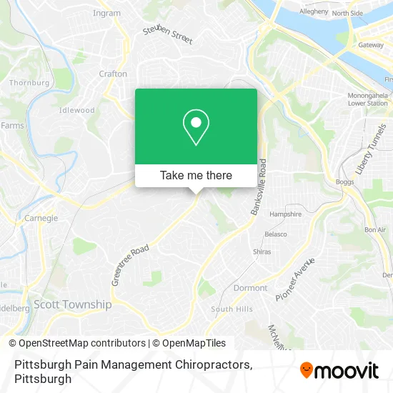 Pittsburgh Pain Management Chiropractors map