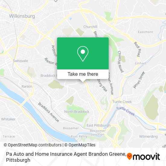 Pa Auto and Home Insurance Agent Brandon Greene map