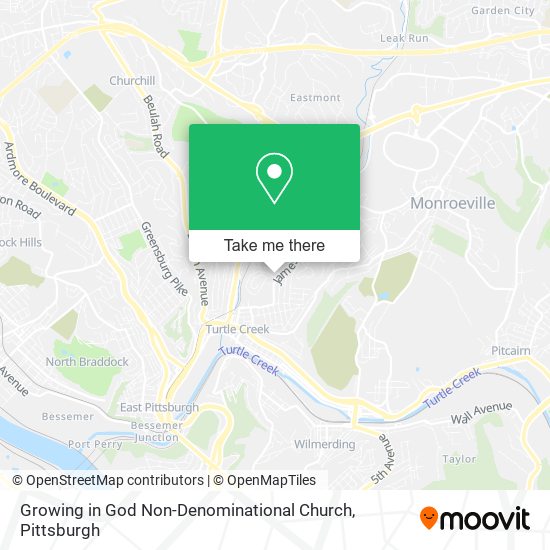Growing in God Non-Denominational Church map